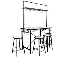 TAFEL MDF BLAD + 4 KRUKKEN 140 x 80 x 197 cm