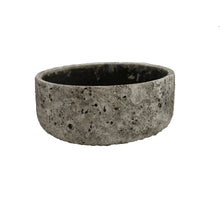 Schaal Lava rond D20 H9cm Steengrijs