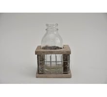 Tray hout/gaas met 1 fles grey wash 8x8x11cm