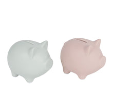 Piggy bank, earthenware, 2 assorted, 8.5 x 12 x 9 cm