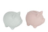 Piggy bank, earthenware, 2 assorted, 8.5 x 12 x 9 cm