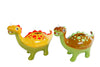Money box "Dino" green/orange 2 assorted earthenware 21.5x8.3x16.6cm