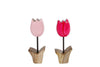 Sculpture flower "Tulip" S pink/fuchsia 2 assorted mango 16x6x3.5cm