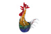 Sculpture "Rooster" yellow/green glass 18x9x23cm