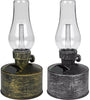 LED oil lamp solar with flame effect 10x10x21cm 2 assorted