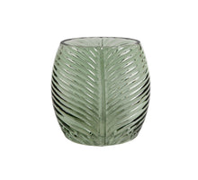 Vaas glas 'blad'-structuur L 20x12x20cm groen