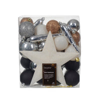 Box a 33 Kerstbal kunststof mix assortie blue D.8cm