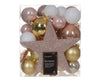 Box a 33 Kerstbal kunststof mix assortie pink D.8cm