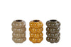 Vase "Bram" S beige/amber/d. gray 3 assorted earthenware 9x9x13cm