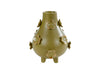 Vase "Fleur" M green/gold earthenware 15.5x15x19cm
