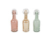 "Cobana" swing-top bottle S green/pink/blue 3 assorted glass 7x7x21cm