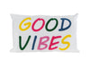 Cushion "Good Vibes" white/multicolor fabric 30x50x10cm