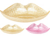 GLASS LIP PLATE 17CM 2 ASS COLOR