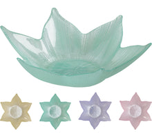 SCHAAL GLAS FLOWER D22 H6CM 4 ASSORTIE KLEUREN