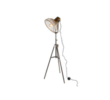 Staande lamp 'glazen'-kap 52x47x129cm messing