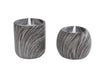 Mood lighting "Annet" black/gray 2 assorted LED/earthenware/candle (fat) 2x AAA excl. Battery 9.5x9.5x9.5cm
