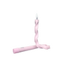 Kaars "Flex" roze gedraaid siliconen 41cm 1xAAA excl.batterij