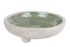 Bowl "Nico" green/natural earthenware 25.5x25.5x7.5cm