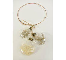 Ring glass dried flowers inside transparent dia17.50cm