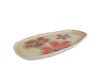 Dienblad "Margje" S flower beige aardew 31x15,5x2cm