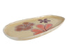 Dienblad "Margje" L flower beige aardew 37,5x18,5x2cm