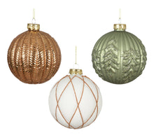 Kerstballen glas 3 assortie dia10cm nature