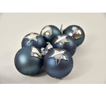 doos á 3 glasbal 8cm jeans blauw 2 assortie