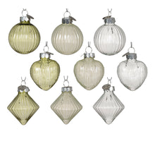 Weihnachtsanhänger aus klarem Glas, 9er-Set, 4,5 x 4,5 x 5,5 cm