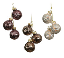 Bundel a 3 Kerstbal glas 3 assortie dia3.5cm x H.4cm
