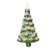 Hanger glas Boom groen H.12cm D.7.5cm