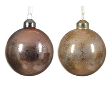 Hanger Kerstbal glas 2 kleur assortie D.8cm