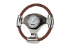 Klok "Racing Wheel" aluminium/leather-look 1xAAex 27x27x9cm