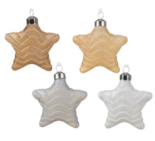 Hanger Ster glas 4 kleuren ass. ''wave'' L.9cm W.3cm H.8.5cm