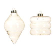 Ornament pendant glass 4 assorted D8cm green-smoke