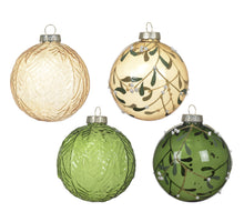 Kerstbal glas transparent color 4ass assortie D.8cm