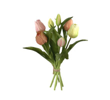 Real Touch Tulip Bundle x7 L30cm Pink/Peach Combo
