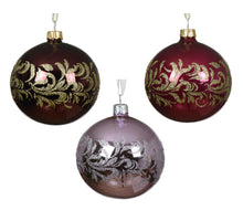 Weihnachtskugel aus Glas, glitzernd, Deko, 3 Farben sortiert, Ø 8 cm
