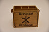 Bestekbakje hout "Kitchen storage" leren greep 17x12,5x12,5c