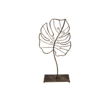 Botanisch decoratie blad metaal S 18x8,2x41cm