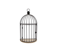 Vogelhuis op houten plateau half 28x14x48,5cm
