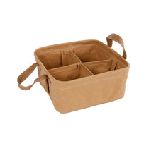 Theedoos 4x S bruin Washable paper 16x16x7,5cm