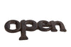 Bottle opener "OPEN" antique brown metal 15.4x6.8x1cm