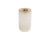 Candlestick "Bianca" cream/brown glass 5x5x9cm