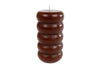 Candle "Rings" L brown 7.5x7.5x14cm