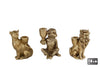 Candlestick "Monkey/Leopard/Lion" gold a3 polystone 11x6x15cm
