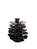 Candlestick "Pinecone" L black metal 11x11x12cm