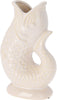 Ceramic Fish Vase with Open Mouth, White, 16x9.7x26.5cm