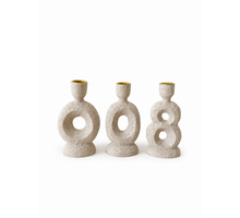 Candle Holder Polyresin 3 assorted 7,4x5,3x14x3cm