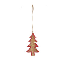 Hanger tree mango wood 8x14x1.5cm Natural/Red