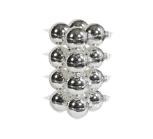 cb. 16 glassballs/cap silver shiny 80 mm